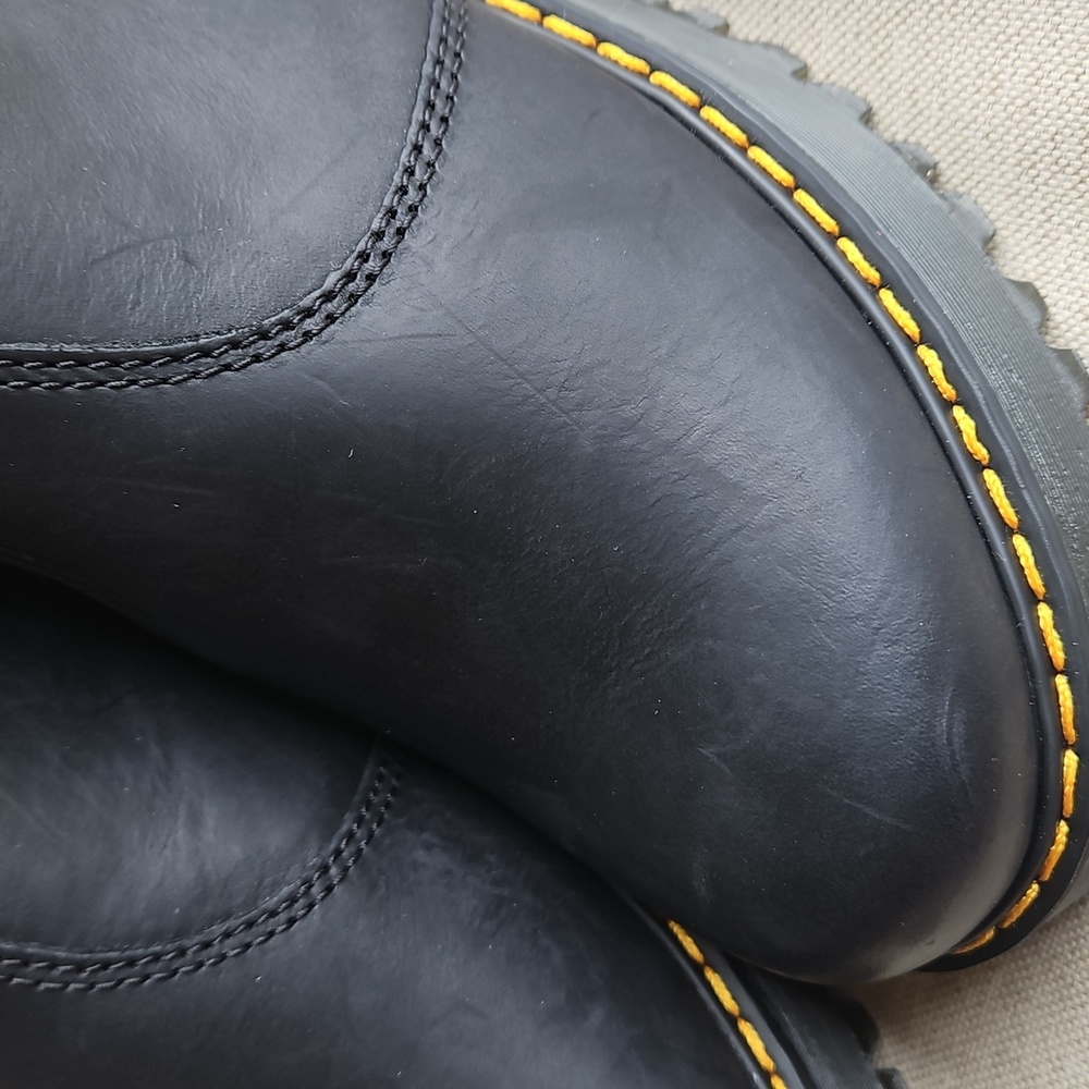 Dr. Martens Black Chelsea Boots with Yellow Accents - Picture 9 of 10